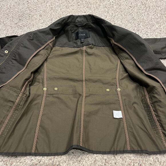 J Crew Downtown Field Jacket Sz XXS 100% Cotton Utility Preppy Y2K Green - Picture 7 of 8